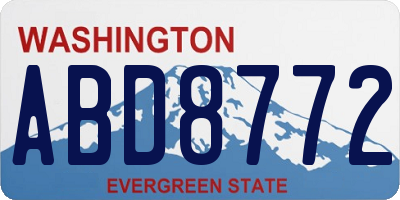 WA license plate ABD8772