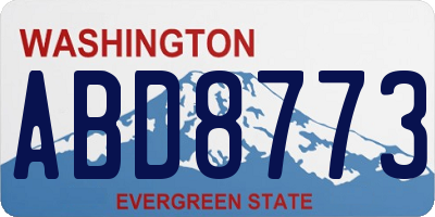 WA license plate ABD8773