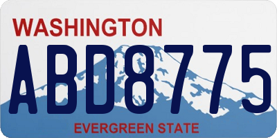 WA license plate ABD8775