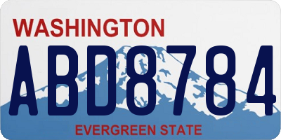 WA license plate ABD8784