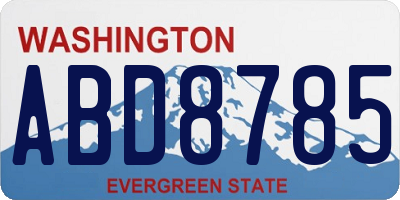 WA license plate ABD8785