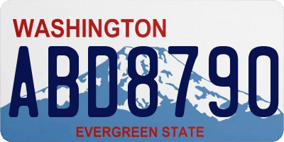 WA license plate ABD8790