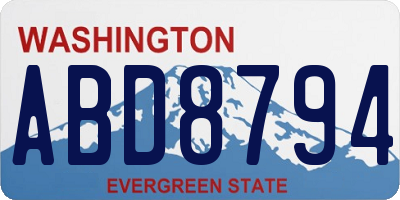WA license plate ABD8794