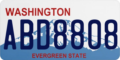 WA license plate ABD8808