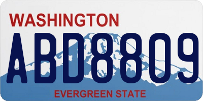 WA license plate ABD8809