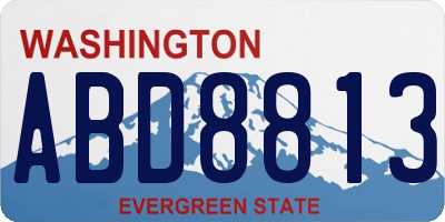 WA license plate ABD8813