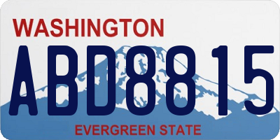 WA license plate ABD8815