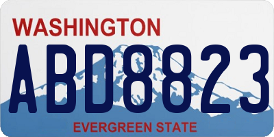 WA license plate ABD8823