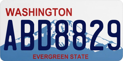 WA license plate ABD8829
