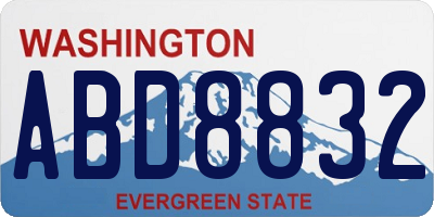 WA license plate ABD8832
