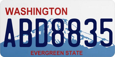 WA license plate ABD8835