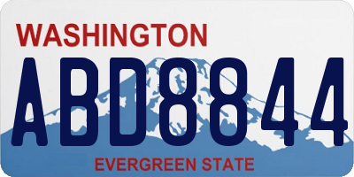WA license plate ABD8844