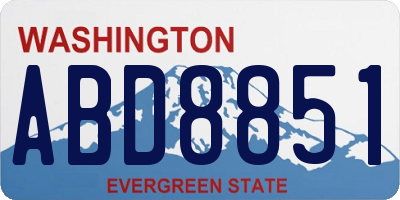 WA license plate ABD8851