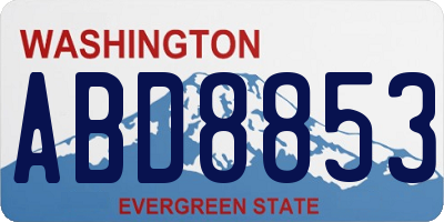 WA license plate ABD8853