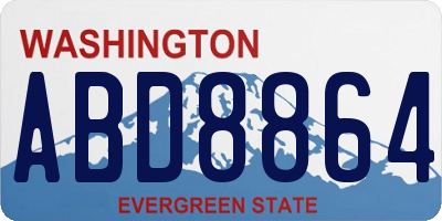 WA license plate ABD8864