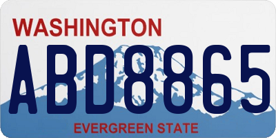 WA license plate ABD8865