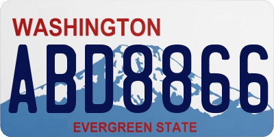 WA license plate ABD8866