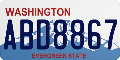 WA license plate ABD8867