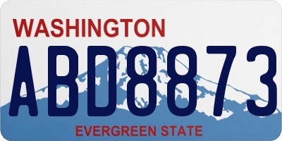 WA license plate ABD8873