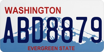 WA license plate ABD8879