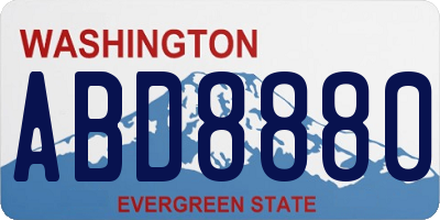 WA license plate ABD8880