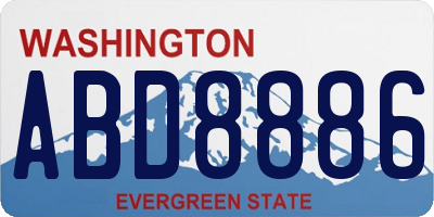 WA license plate ABD8886
