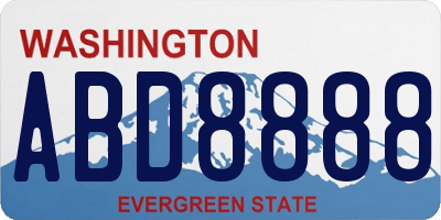 WA license plate ABD8888