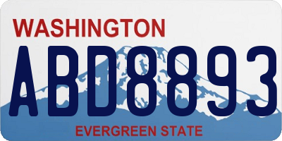 WA license plate ABD8893