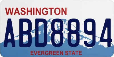 WA license plate ABD8894