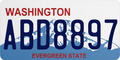 WA license plate ABD8897