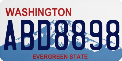 WA license plate ABD8898