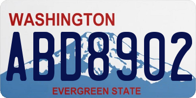 WA license plate ABD8902