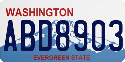 WA license plate ABD8903