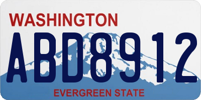 WA license plate ABD8912