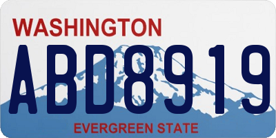 WA license plate ABD8919