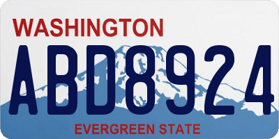 WA license plate ABD8924