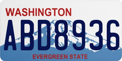 WA license plate ABD8936