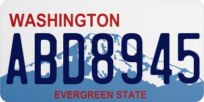 WA license plate ABD8945