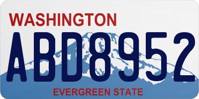 WA license plate ABD8952