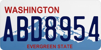 WA license plate ABD8954