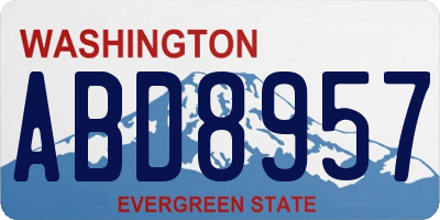 WA license plate ABD8957