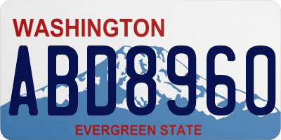 WA license plate ABD8960