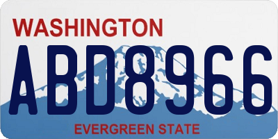 WA license plate ABD8966