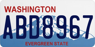 WA license plate ABD8967