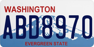 WA license plate ABD8970