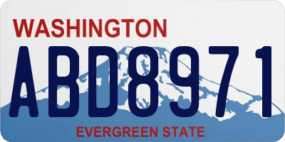 WA license plate ABD8971