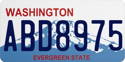 WA license plate ABD8975
