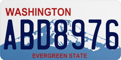 WA license plate ABD8976