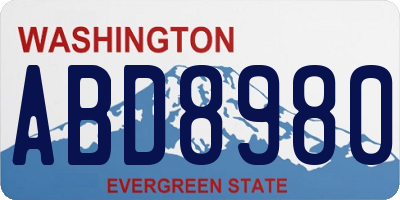 WA license plate ABD8980