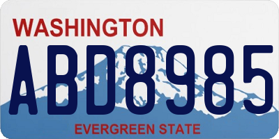 WA license plate ABD8985